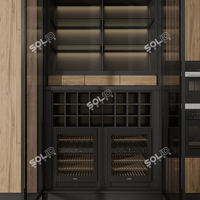 Modern Kitchen Cabinet Storage Set 3D model image 5