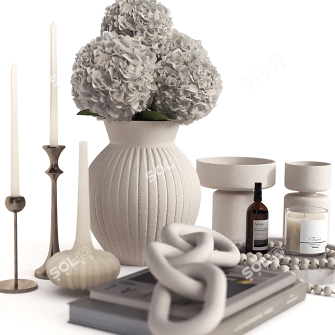Elegant Home Coffee Table Set 3D model image 14