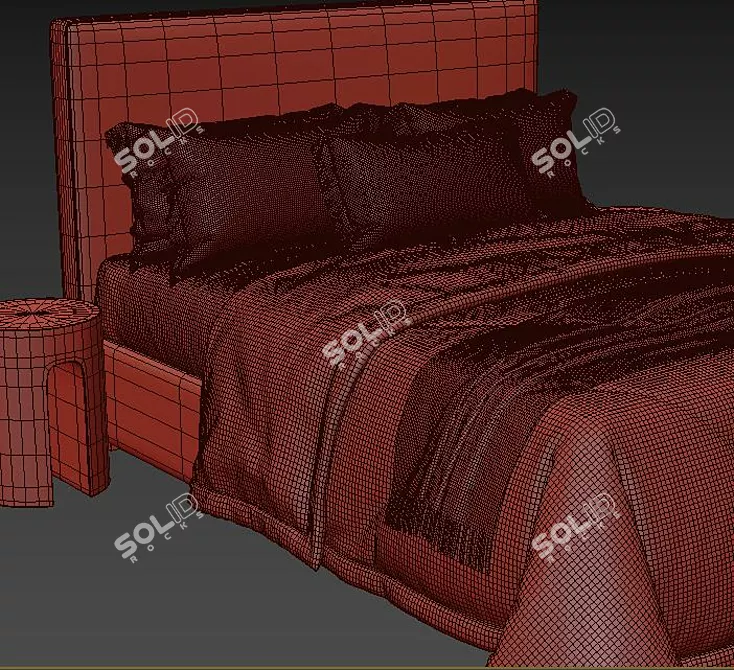 Luxury Meridiani Stone Plus Bed - 3D Model 3D model image 4
