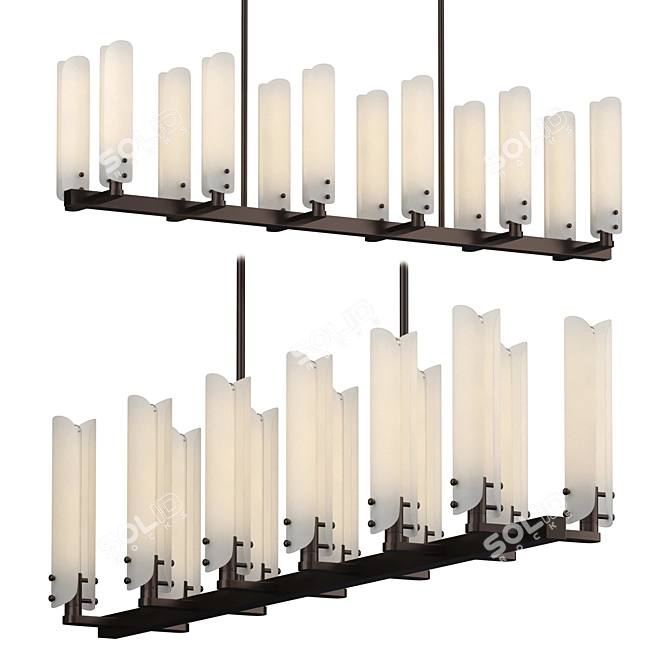 Elegant Illumination: Platiere Linear Chandelier 3D model image 3