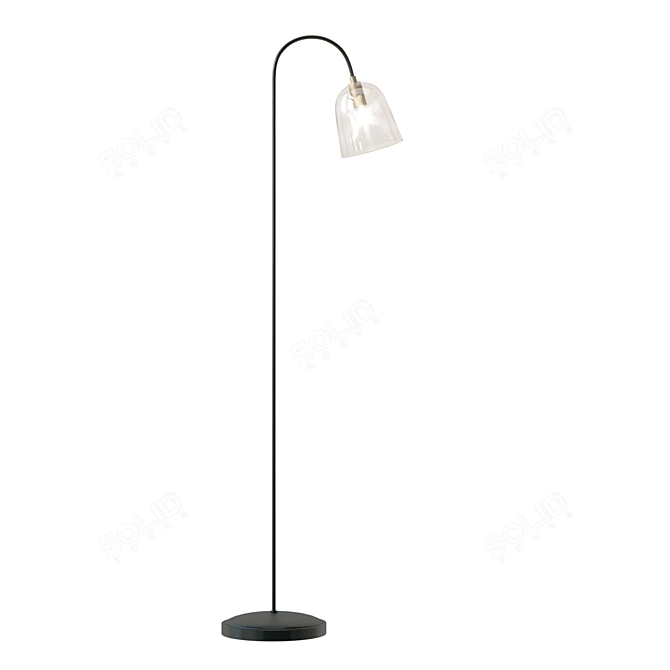 Elegant Glass Floor Lamp 3D model image 1