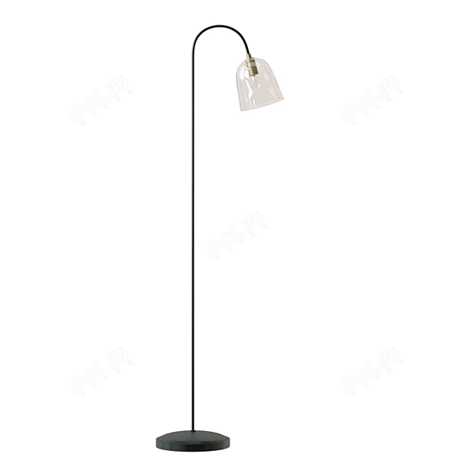 Elegant Glass Floor Lamp 3D model image 2