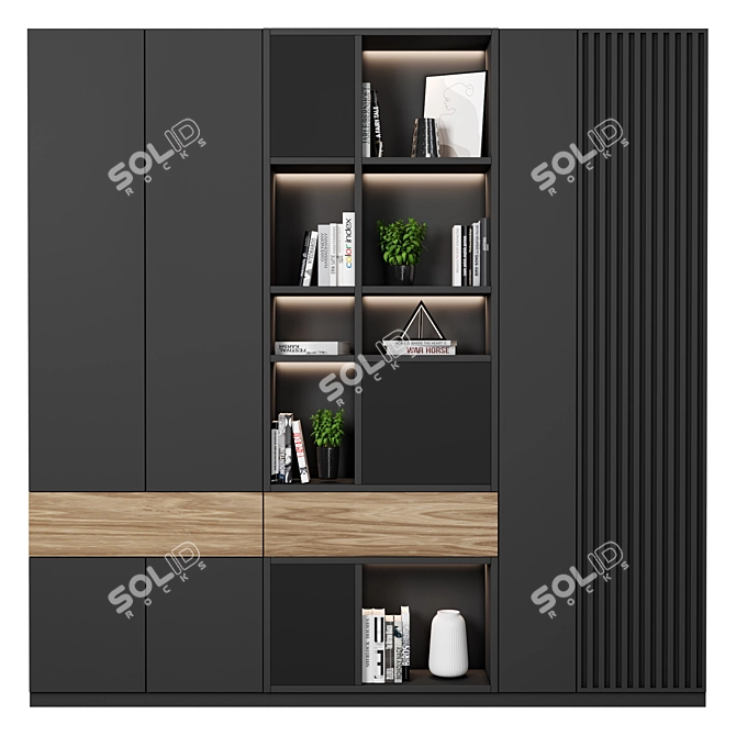 Modular Cabinet with High-quality Textures 3D model image 1