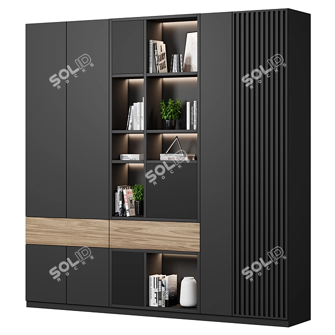 Modular Cabinet with High-quality Textures 3D model image 2