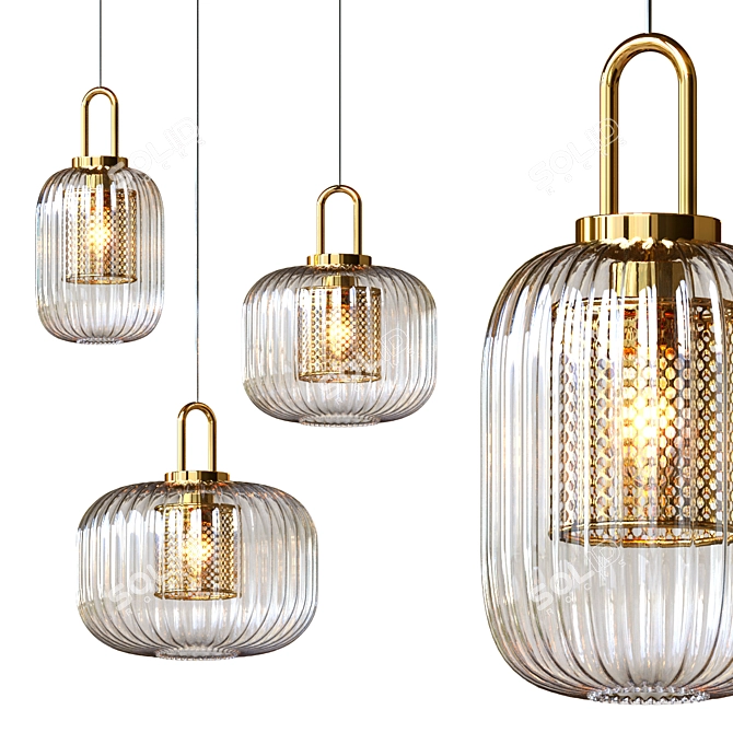 Elegant Frist Pendant Light 3D model image 1