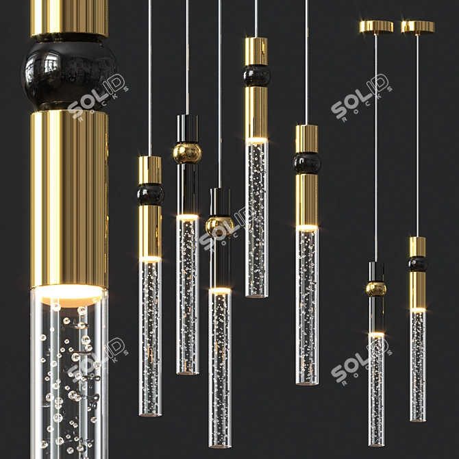 Elegant Spray Pendant Light 3D model image 2