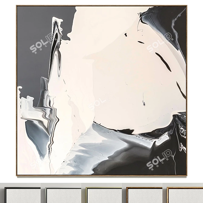 Abstract Plaster Square Frames 3D model image 1