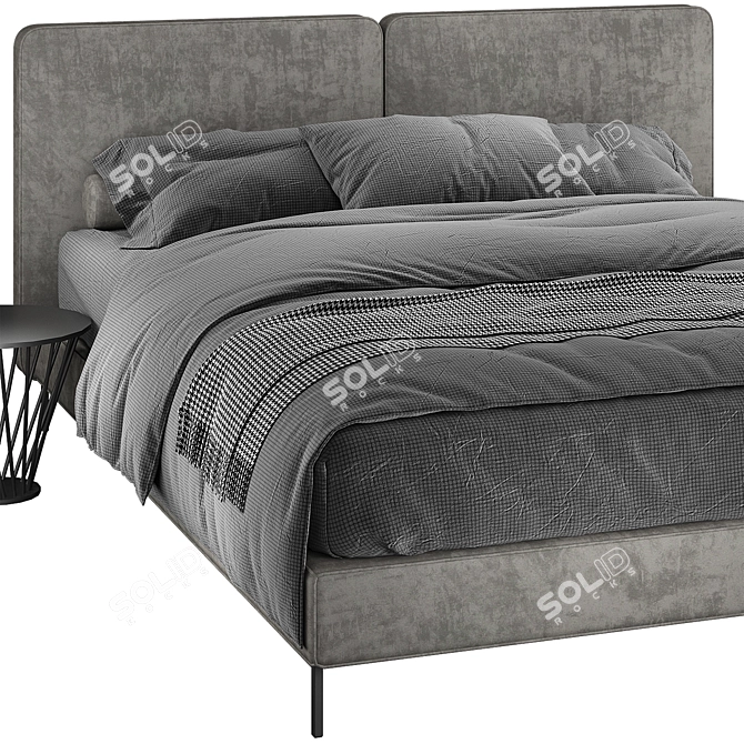 Elegant Minotti Tatlin Bed 3D model image 2