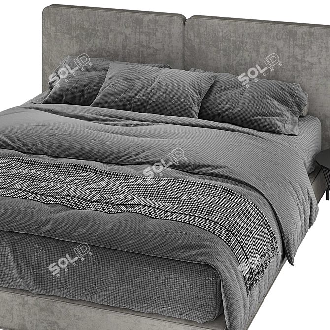 Elegant Minotti Tatlin Bed 3D model image 3