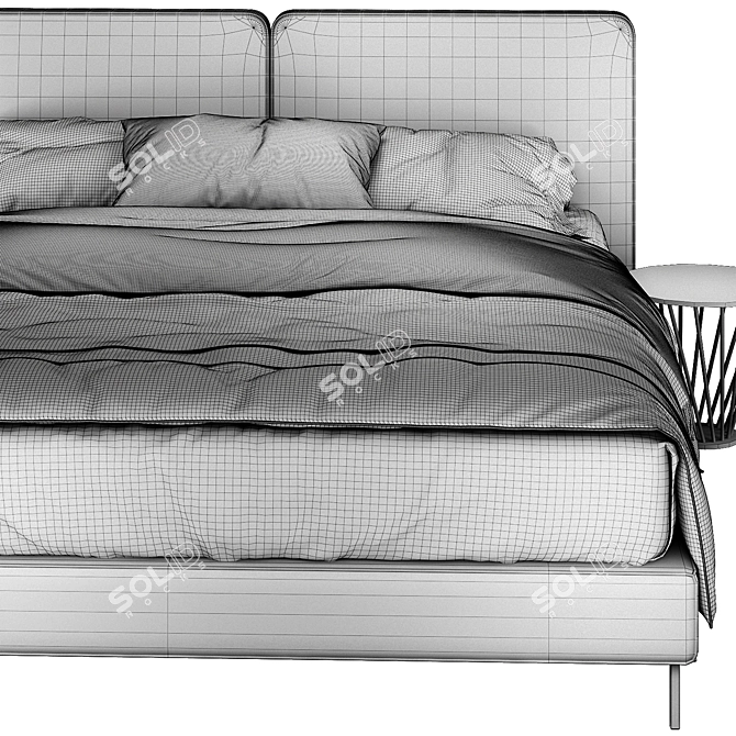 Elegant Minotti Tatlin Bed 3D model image 4