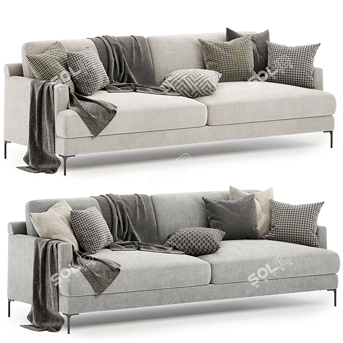 Laura 3.5 Seat Sofa: Modern Elegance for your Living Room 3D model image 1