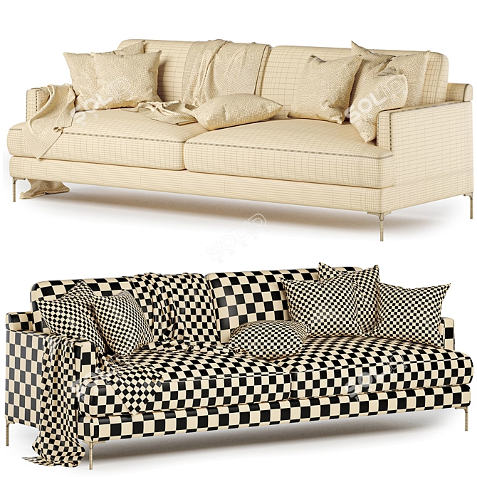 Laura 3.5 Seat Sofa: Modern Elegance for your Living Room 3D model image 4