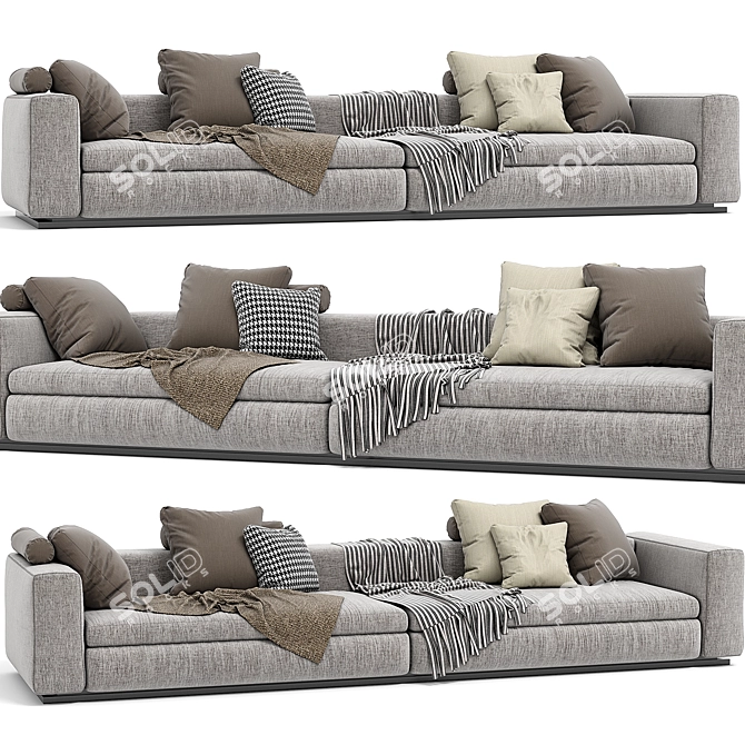 Modern design Minotti Leonard Sofa 3D model image 1