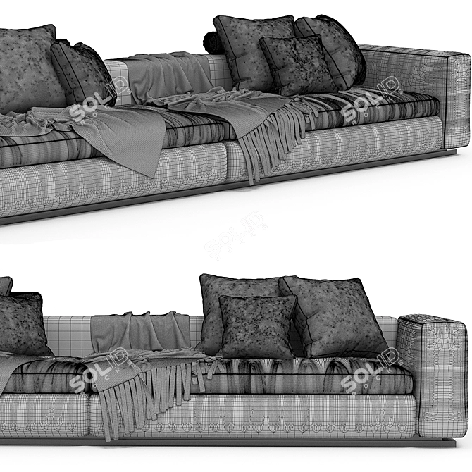 Modern design Minotti Leonard Sofa 3D model image 4