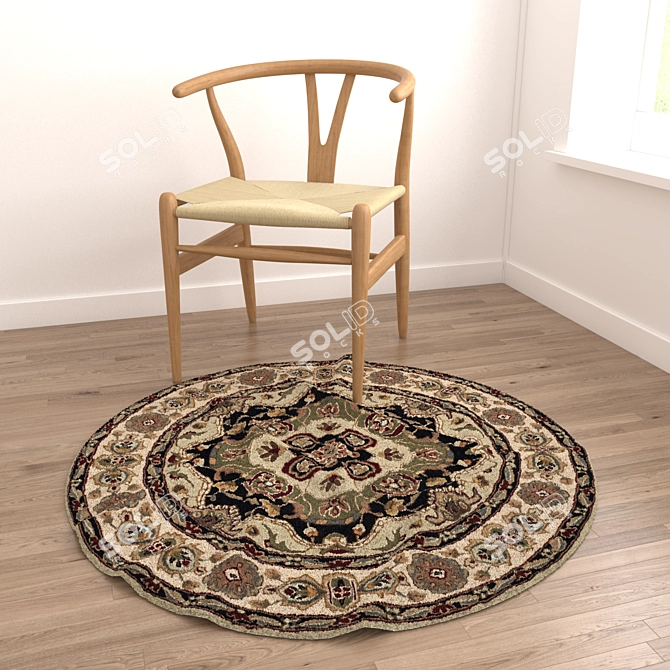 Round Rugs Set: Versatile 3D Carpets 3D model image 6