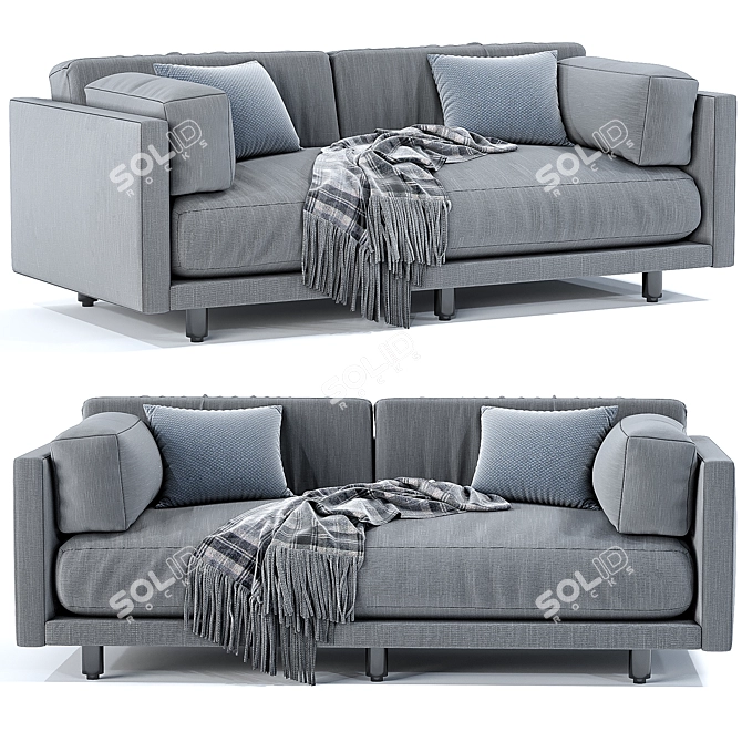 Modern 82" Sunday Sofa by Blu Dot 3D model image 1