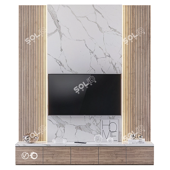 Title: Modern TV Wall Mount 3D model image 1