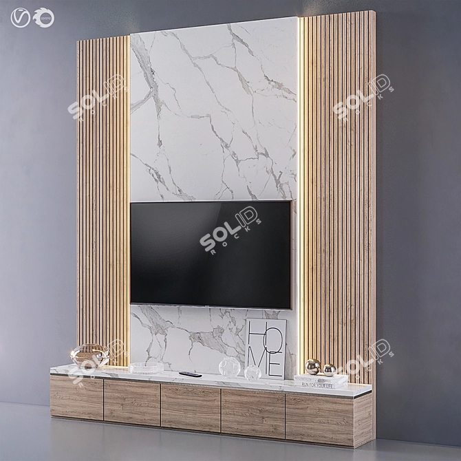 Title: Modern TV Wall Mount 3D model image 2