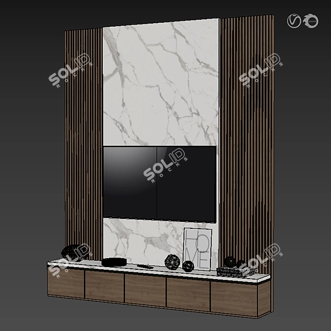 Title: Modern TV Wall Mount 3D model image 4