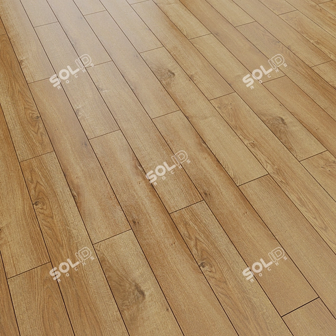 Title: Linear Oak Parquet Flooring 3D model image 1