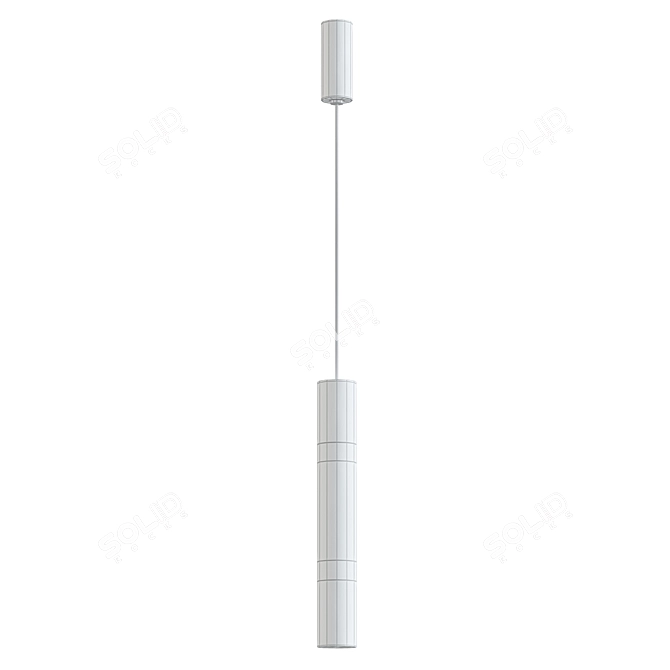 Modern Steel Cylinder Pendant Light 3D model image 2