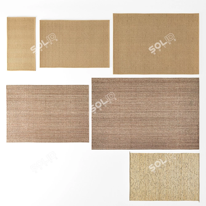 Title: Premium Carpet Set - Stylish IKEA Collection 3D model image 2