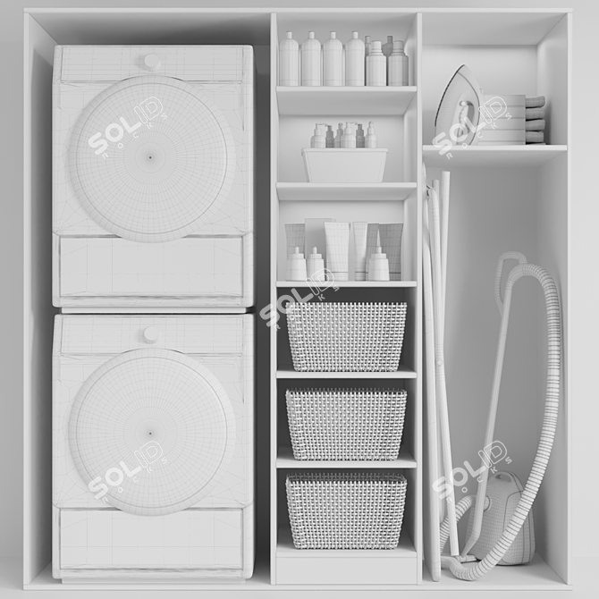 Laundry Room Essentials Set 3D model image 2