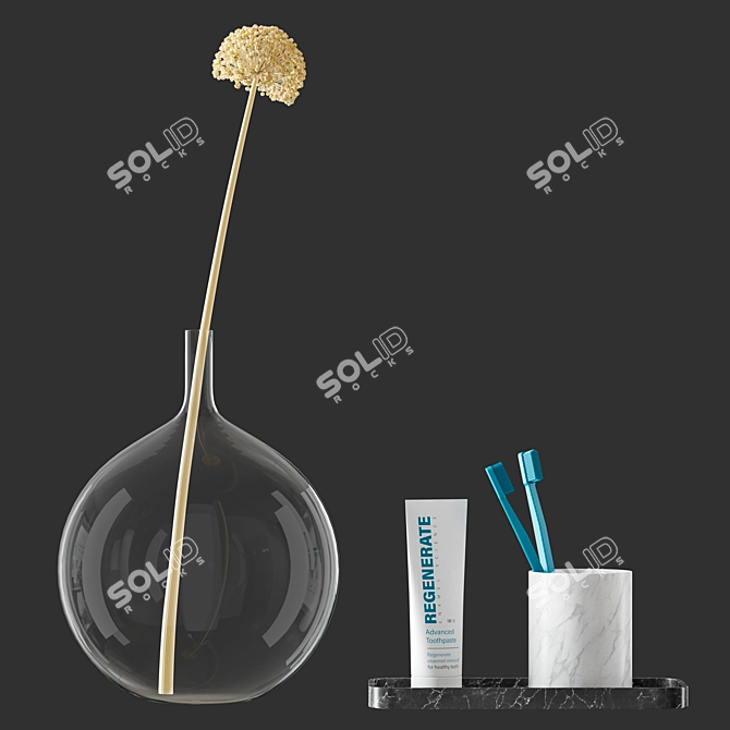 Elegant Bathroom Accent Set 3D model image 2