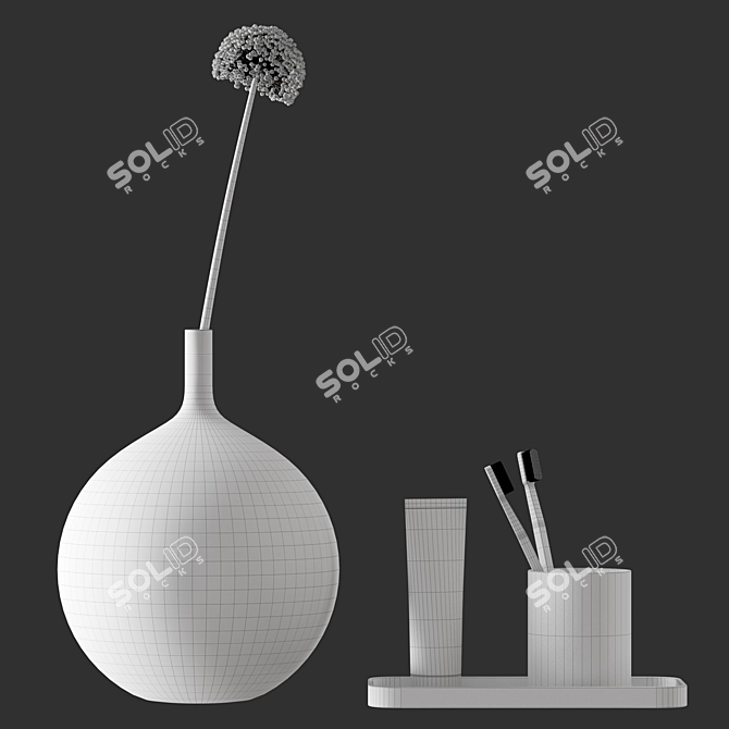 Elegant Bathroom Accent Set 3D model image 5