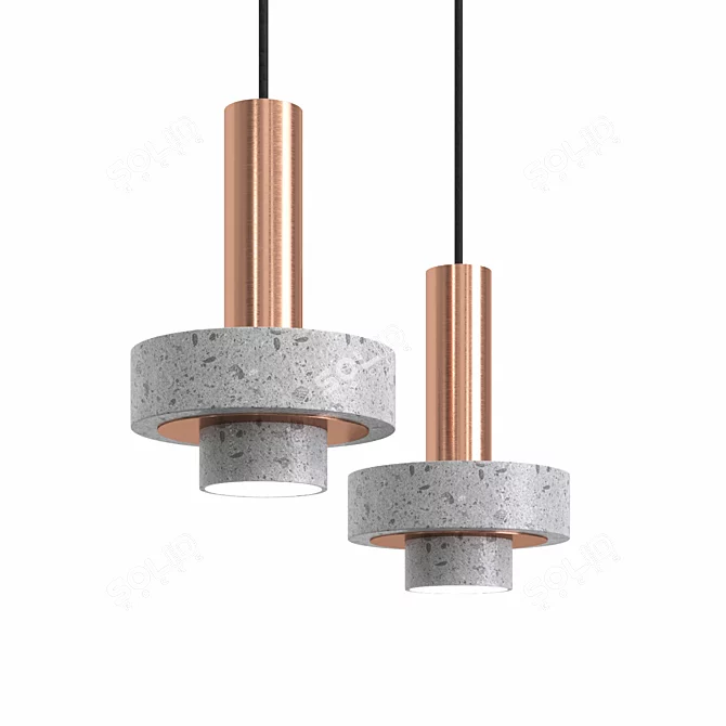 Title: Rosa and Copper Ambra Lighting 3D model image 2
