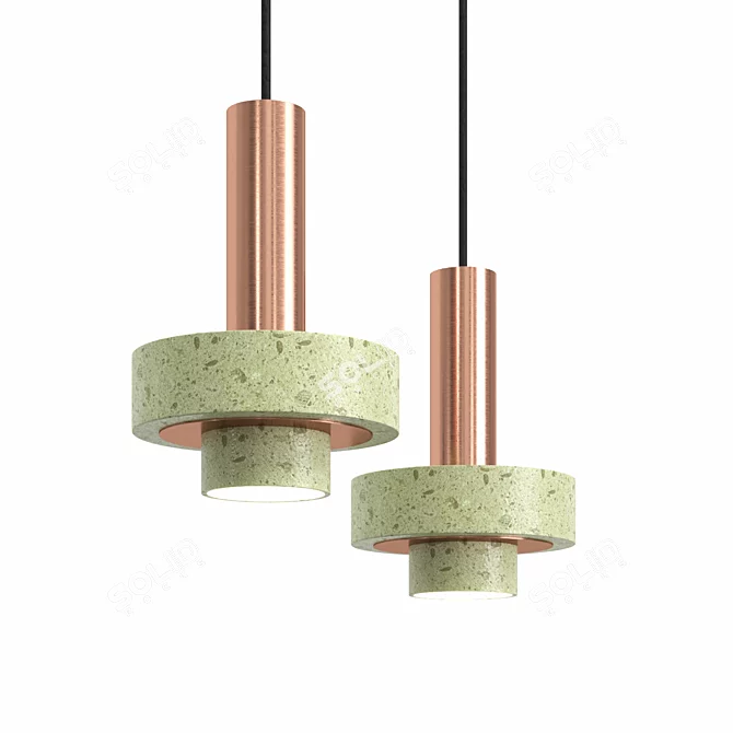 Title: Rosa and Copper Ambra Lighting 3D model image 3