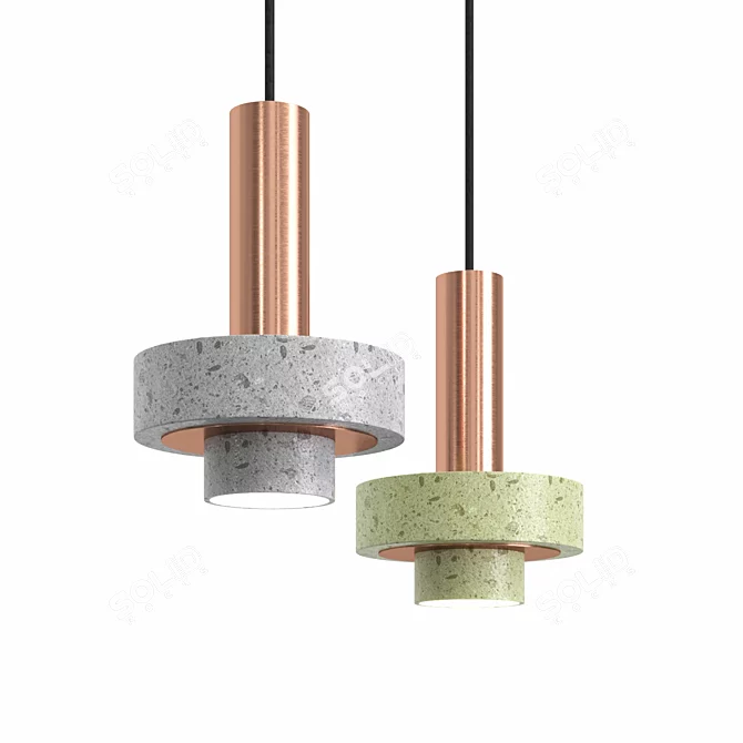 Title: Rosa and Copper Ambra Lighting 3D model image 4