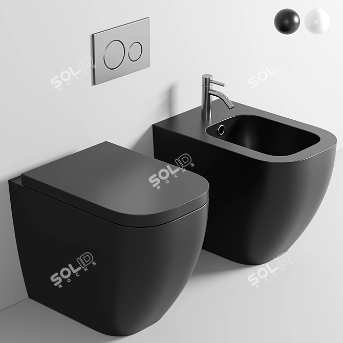 Galassia Meg11 Pro Floorstanding WC: Elegant and Reliable 3D model image 1