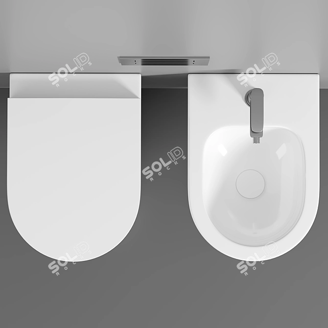 Elevate Your Bathroom: Avento Wall Hung Bidet 3D model image 2