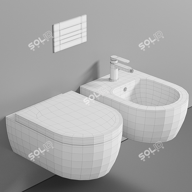 Elevate Your Bathroom: Avento Wall Hung Bidet 3D model image 3