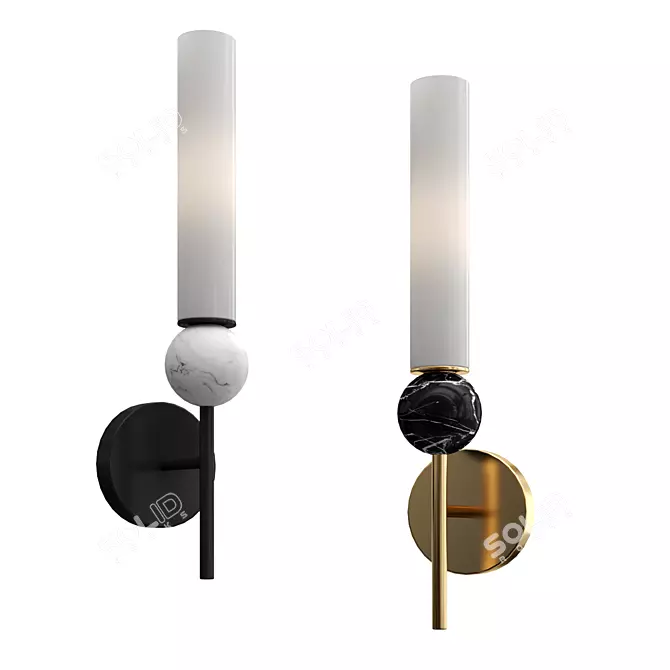 Graceful LED Wall Lamp 3D model image 2