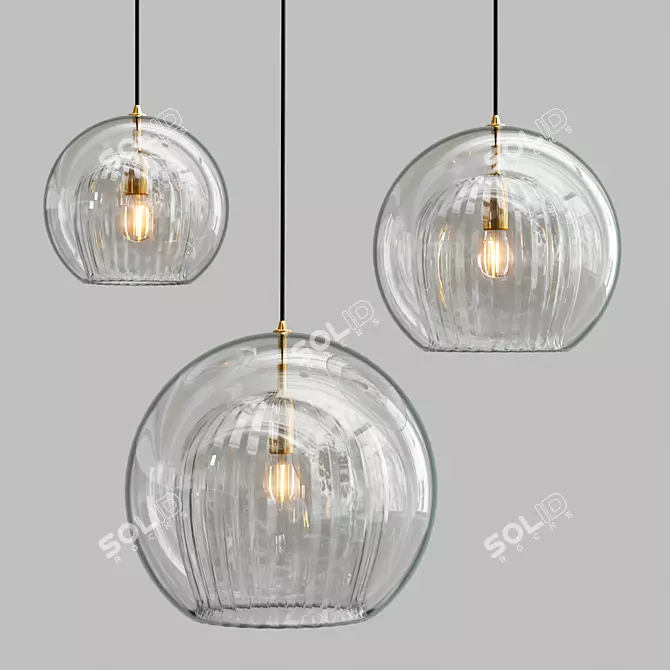 Elegant Glass Pendant Light 3D model image 2