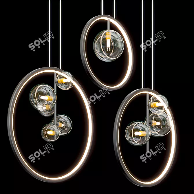 Elegant Iona Ring Pendant Light 3D model image 1