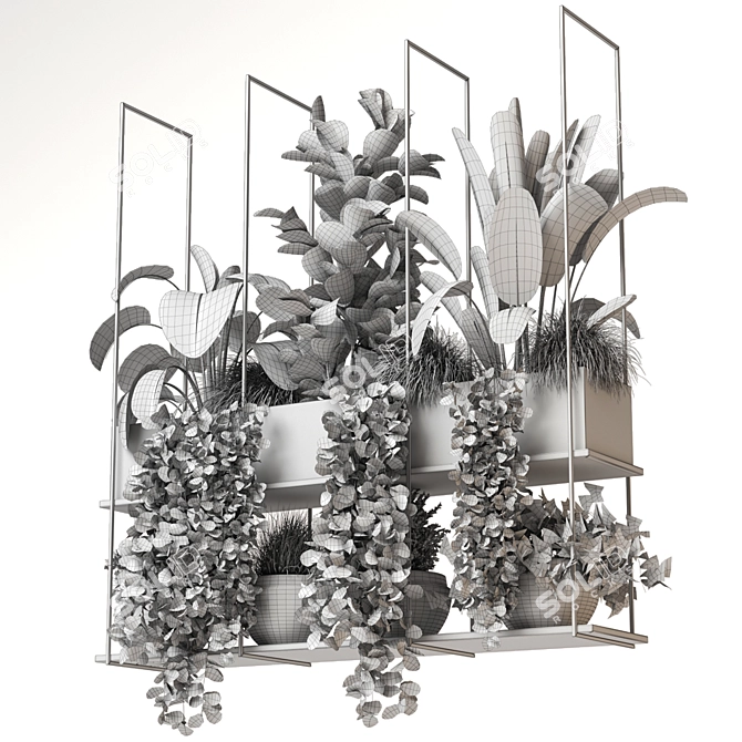 Metal Box Set: Indoor Hanging Plants 3D model image 6