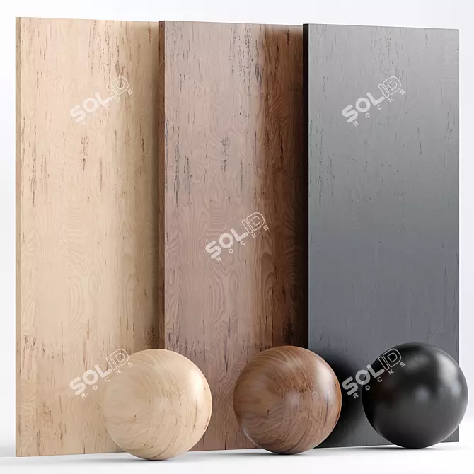 Natural Wood 19 - Triple Material 3D model image 1