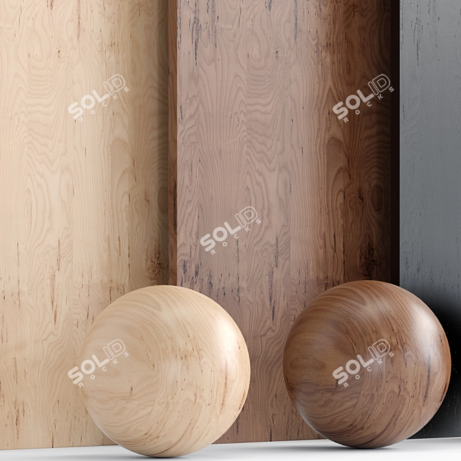 Natural Wood 19 - Triple Material 3D model image 3