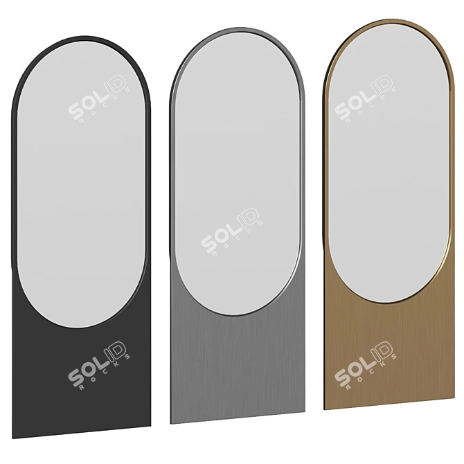 Elegance in an Oval - Elle Decor Wall Mirror 3D model image 1