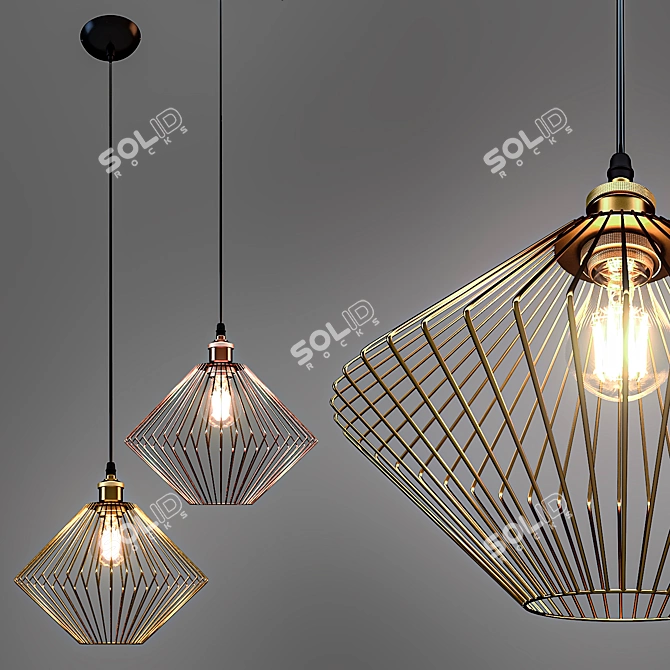 Wire Cage Pendant Light 3D model image 2