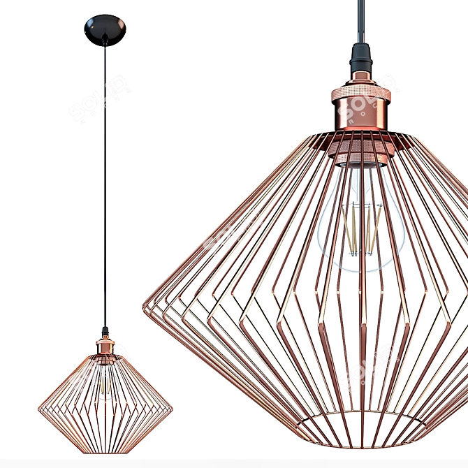 Wire Cage Pendant Light 3D model image 8