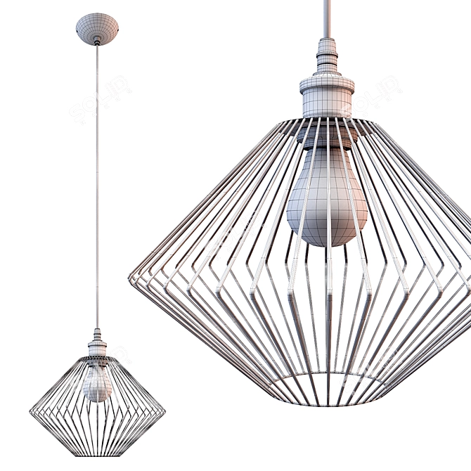 Wire Cage Pendant Light 3D model image 15