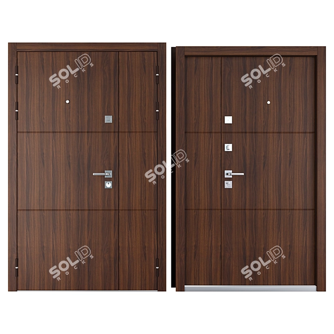 Fauna Metal Entrance Door: Elegant and Durable 3D model image 3