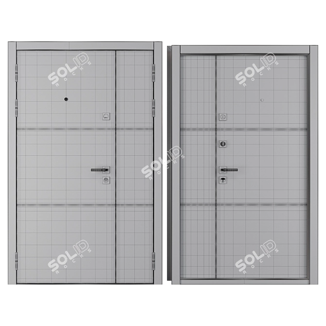 Fauna Metal Entrance Door: Elegant and Durable 3D model image 4