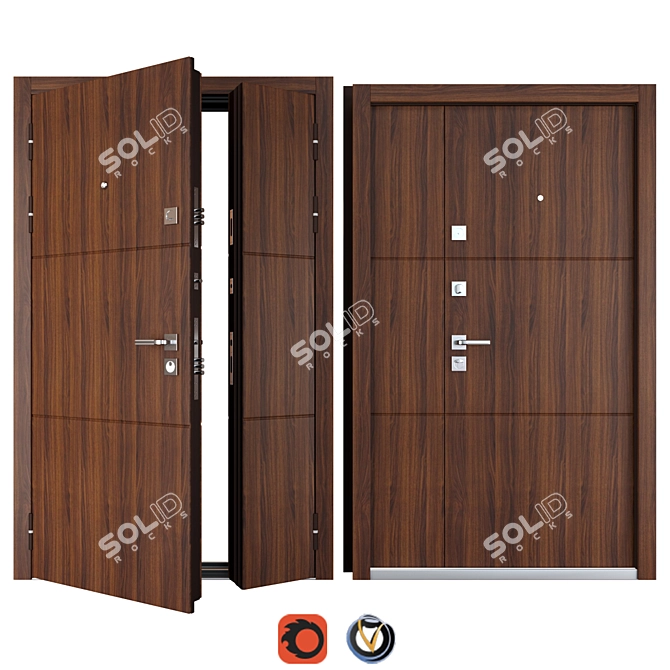 Fauna Metal Entrance Door: Elegant and Durable 3D model image 5