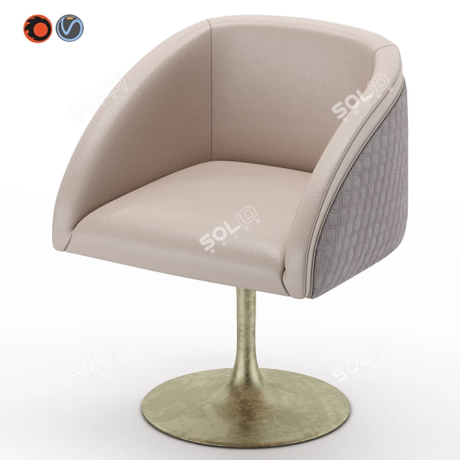 Luxury Leather Dining Chair 3D model image 3