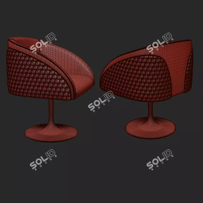 Luxury Leather Dining Chair 3D model image 5